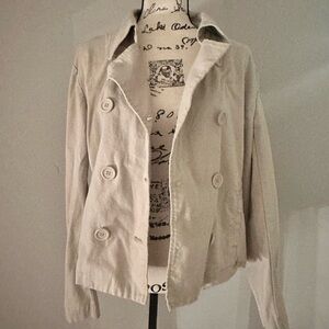 New York & Company Cream Pea Coat
